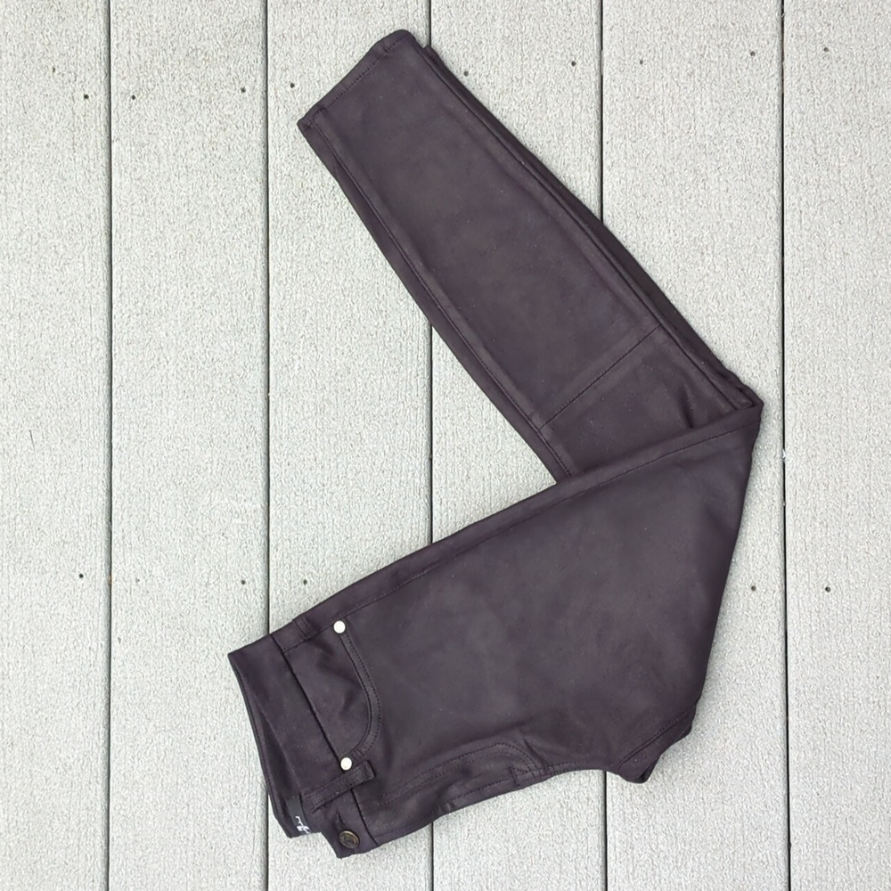 7 For All Mankind Crackle Coated Skinny Fit Jeans